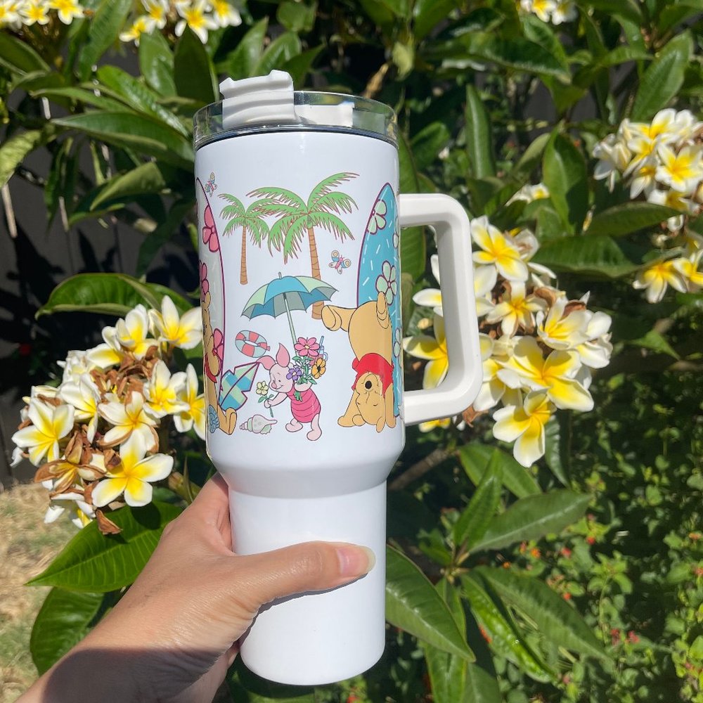 Disney Winnie the Pooh Beach Surfboard Brand  40 oz Tumbler double wall stainles - Picture 4 of 6